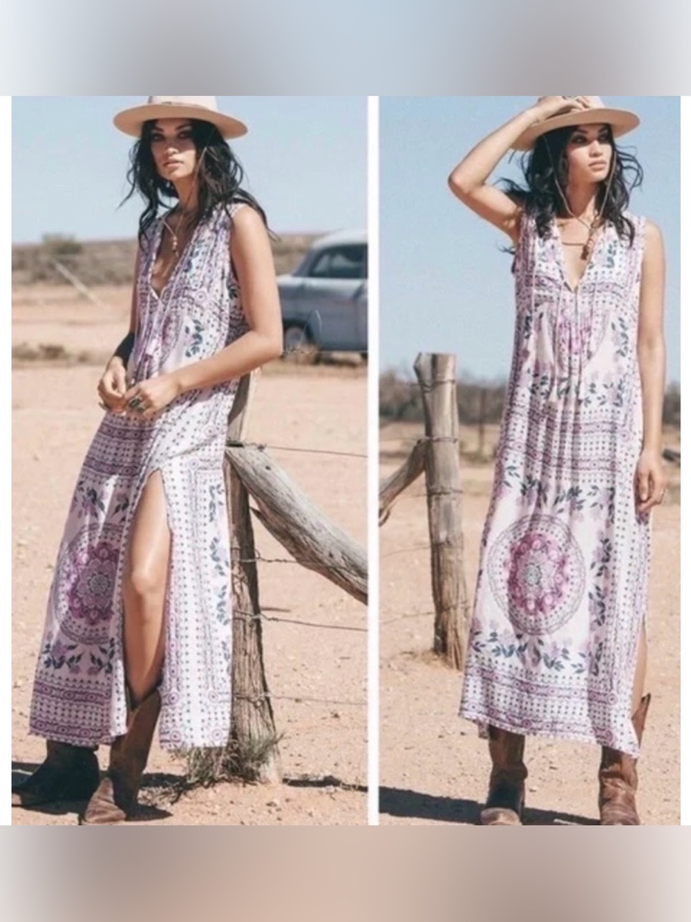 SPELL Pandora Boho Split Maxi Dress in Primrose, Small 🦄 EUC!